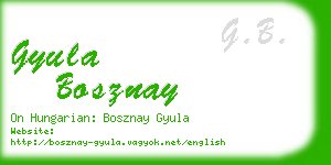 gyula bosznay business card